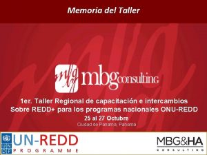 Memoria del Taller 1 er Taller Regional de