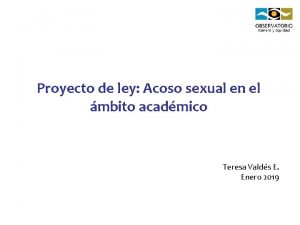 Proyecto de ley Acoso sexual en el mbito