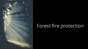 Forest fire protection Fire prevention means varied actions