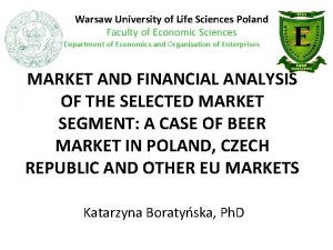 Warsaw University of Life Sciences Poland Faculty of