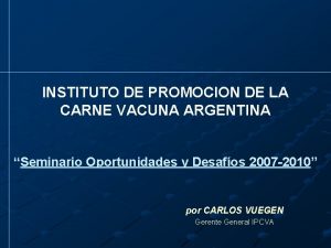 INSTITUTO DE PROMOCION DE LA CARNE VACUNA ARGENTINA