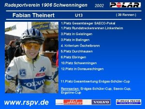 Radsportverein 1906 Schwenningen Fabian Theinert 2002 U 13