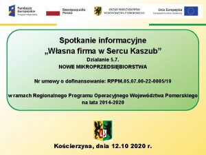 Spotkanie informacyjne Wasna firma w Sercu Kaszub Dziaanie