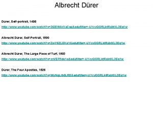 Albrecht Drer Selfportrait 1498 http www youtube comwatch