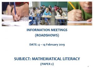 INFORMATION MEETINGS ROADSHOWS DATE 4 14 February 2019