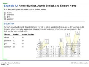 Example 4 1 Atomic Number Atomic Symbol and