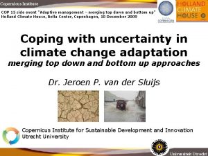Copernicus Institute COP 15 side event Adaptive management