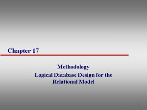 Chapter 17 Methodology Logical Database Design for the