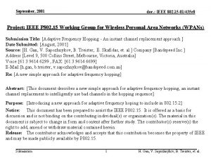 September 2001 doc IEEE 802 15 01435 r