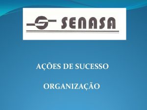 AES DE SUCESSO ORGANIZAO INTRODUO Incio em 04041978