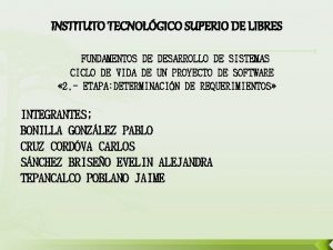 INSTITUTO TECNOLGICO SUPERIO DE LIBRES FUNDAMENTOS DE DESARROLLO