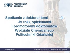 Spotkanie z doktorantami II IV rok opiekunami i