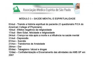 MDULO 3 SADE MENTAL E ESPIRITUALIDADE 03out Tirando