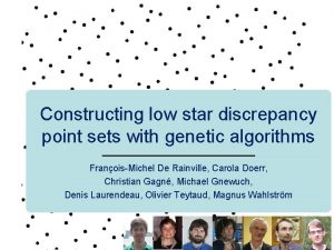 Constructing low star discrepancy point sets with genetic