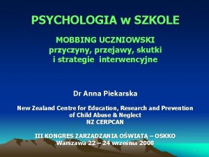 PSYCHOLOGIA w SZKOLE MOBBING UCZNIOWSKI przyczyny przejawy skutki