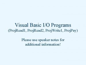 Visual Basic IO Programs Proj Read 1 Proj