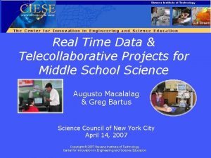 Real Time Data Telecollaborative Projects for Middle School