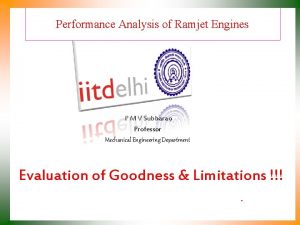 Performance Analysis of Ramjet Engines P M V