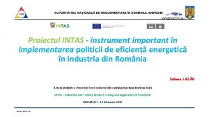 AUTORITATEA NAIONAL DE REGLEMENTARE N DOMENIUL ENERGIEI Proiectul