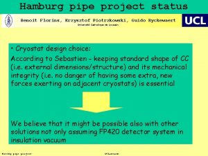 Hamburg pipe project status Benoit Florins Krzysztof Piotrzkowski