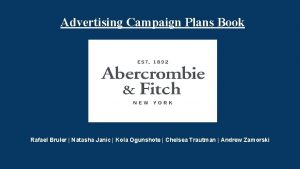 Advertising Campaign Plans Book Rafael Bruler Natasha Janic
