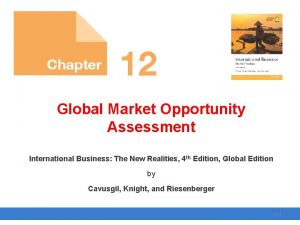 Global Market Opportunity Assessment International Business The New