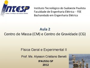 Instituto Tecnolgico do Sudoeste Paulista Faculdade de Engenharia