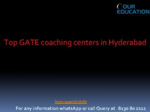 Top GATE coaching centers in Hyderabad learn spanish