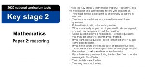 This is the Key Stage 2 Mathematics Paper