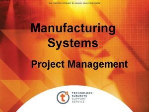 Manufacturing Systems Project Management Project Management Behavioural Dynamics