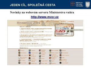 JEDEN CL SPOLEN CESTA Novinky na webovm serveru