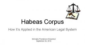 Habeas Corpus How Its Applied in the American