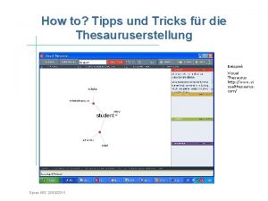 How to Tipps und Tricks fr die Thesauruserstellung