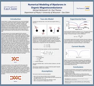 Numerical Modeling of Bipolarons in Organic Magnetoconductance Michael