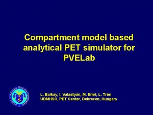 Compartment model based analytical PET simulator for PVELab