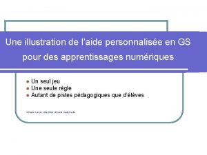 Une illustration de laide personnalise en GS pour