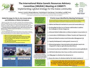 The International Maize Genetic Resources Advisory Committee IMGRAC