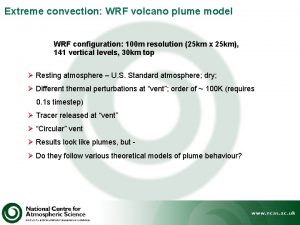 Extreme convection WRF volcano plume model WRF configuration