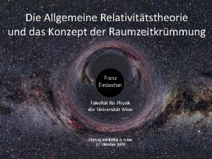 Die Allgemeine Relativittstheorie und das Konzept der Raumzeitkrmmung