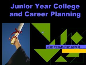 Junior Year College and Career Planning West Forsyth