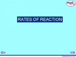 RATES OF REACTION Boardworks Ltd 2001 Rates of