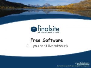 Free Software you cant live without Free Software