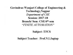 Govindrao Wanjari College of Engineering Technology Nagpur Department