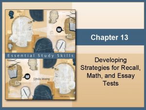 Chapter 13 Developing Strategies for Recall Math and