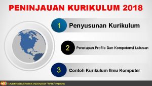 PENINJAUAN KURIKULUM 2018 1 Penyusunan Kurikulum 2 3