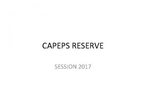 CAPEPS RESERVE SESSION 2017 DIRECTOIRE ET CALENDRIER PRESIDENT