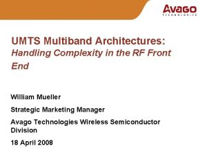 Optical Navigation Division UMTS Multiband Architectures Handling Complexity