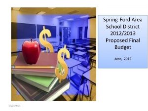 SpringFord Area School District 20122013 Proposed Final Budget