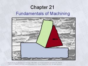 Chapter 21 Fundamentals of Machining Manufacturing Engineering Technology