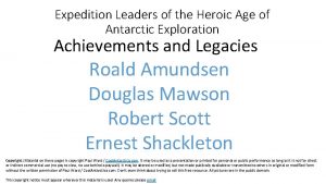 Expedition Leaders of the Heroic Age of Antarctic